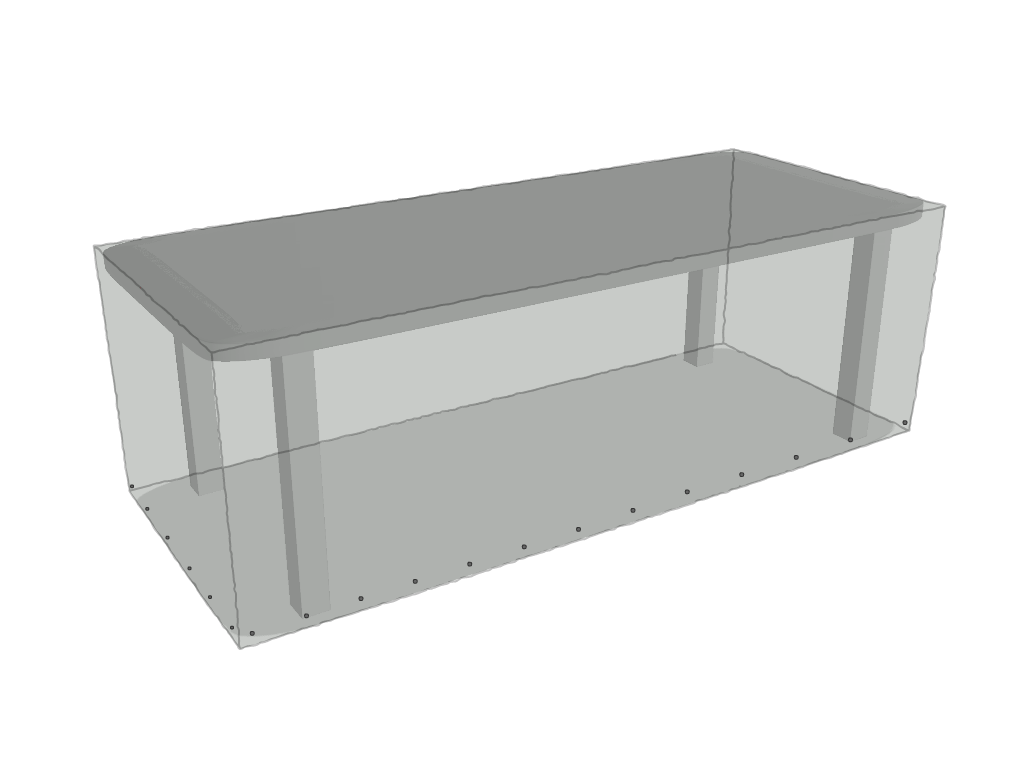 Table de jardin rectangle en Membrane PVC 670gr/m² Gris clair RAL 7038