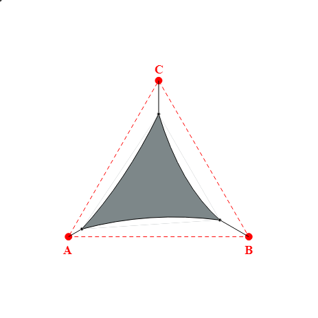 Voile d'ombrage triangle en Soltis Lounge 96 Platine 96-50844 - 2,68x2,37x2,68m