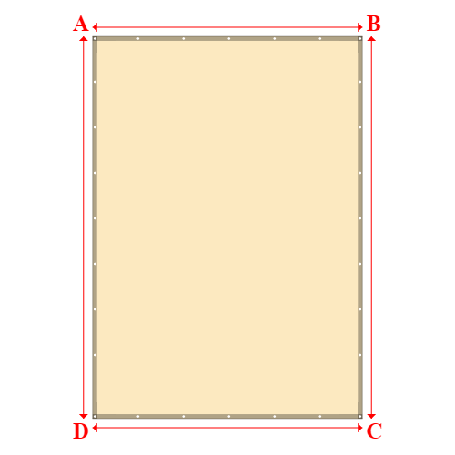 Bâche plate rectangle sur mesure en Membrane PVC 670gr/m² Beige ral 1015 - 3.00x4.25m