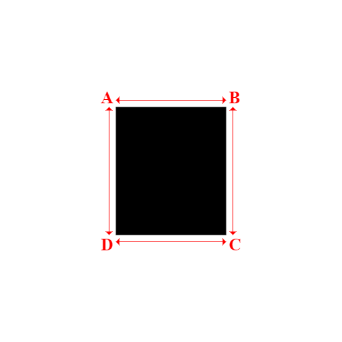 Bâche plate rectangle sur mesure en Membrane PVC 670gr/m² Noir RAL 9005 - 1.61x1.87m