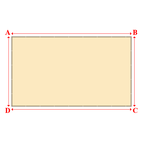 Bâche plate rectangle sur mesure en Membrane PVC 670gr/m² Beige ral 1015 - 6.00x3.50m