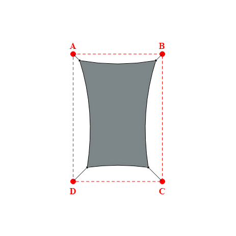 Voile d'ombrage rectangle en Soltis Lounge 96 Platine 96-50844 - 2,99x4,19x2,39x4,19m