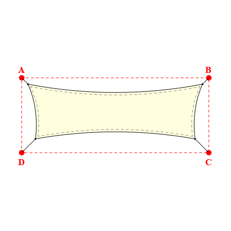 Voile d'ombrage rectangle en Soltis Lounge 96 Blanc Cassé 96-1103 - 6,99x2,19x6,39x2,19m