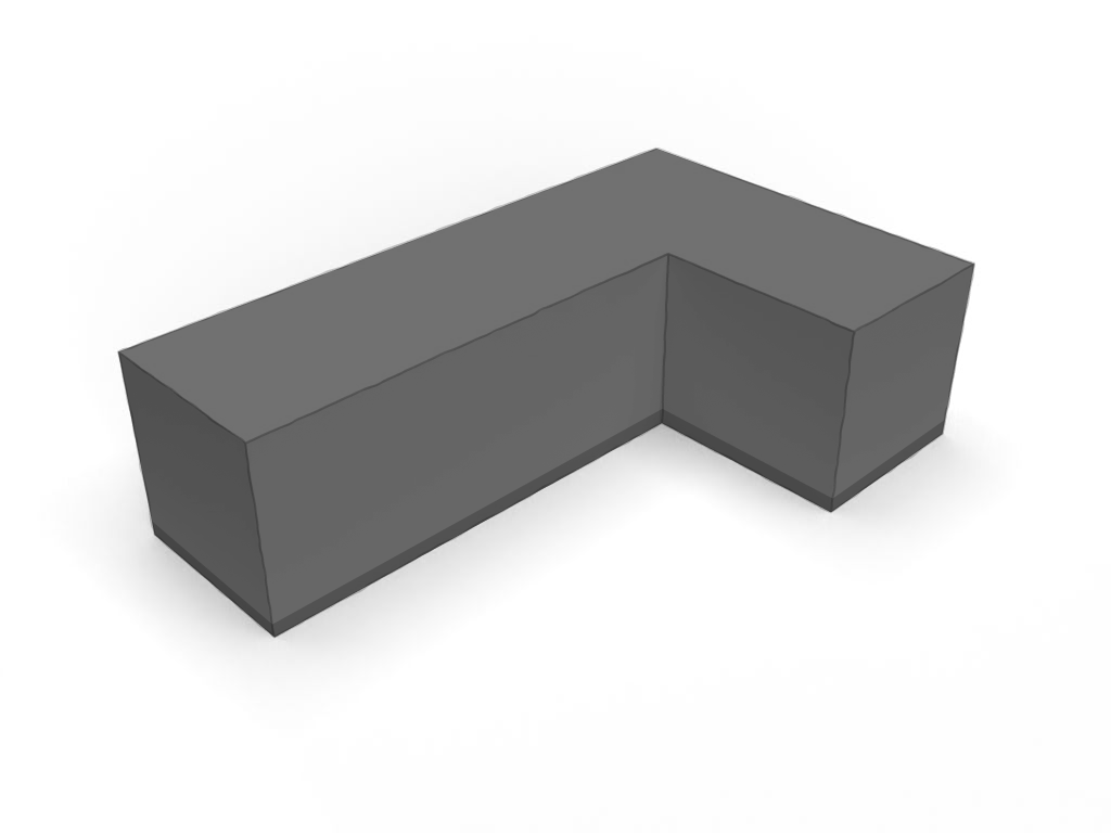 Quadrilatère Rectangle L en Membrane PVC 670gr/m² Noir RAL 9005