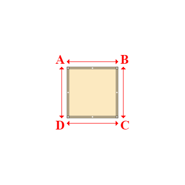 Bâche plate rectangle sur mesure en Membrane PVC 670gr/m² Beige ral 1015 - 1.00x1.00m