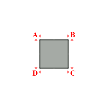 Bâche plate rectangle sur mesure en Membrane PVC 670gr/m² Gris clair RAL 7038 - 1.00x1.00m