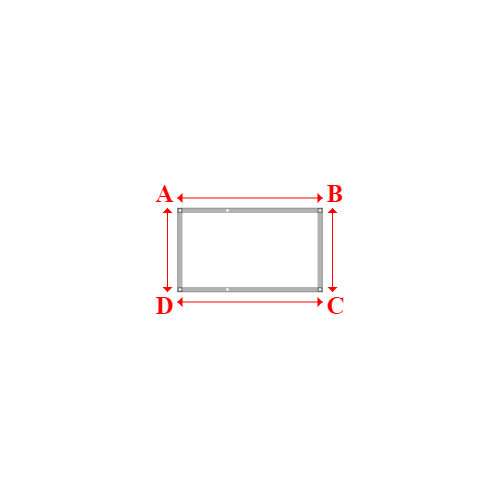Bâche plate rectangle sur mesure en Membrane PVC 670gr/m² Blanc RAL 9016 - 1.45x0.84m