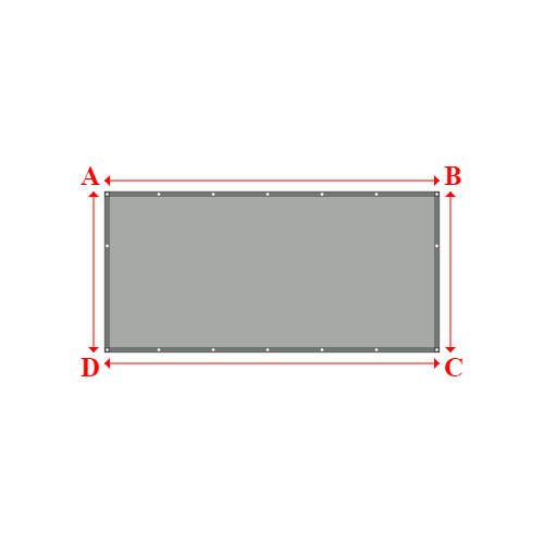 Bâche plate rectangle sur mesure en Membrane PVC 670gr/m² Gris clair RAL 7038 - 3.08x1.48m
