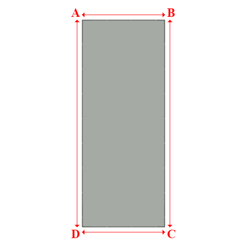 Bâche plate rectangle sur mesure en Membrane PVC 670gr/m² Gris clair RAL 7038 - 5.00x12.50m