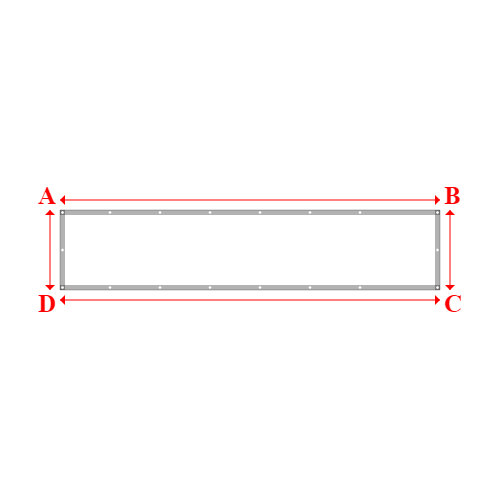 Bâche plate rectangle sur mesure en Membrane PVC 670gr/m² Blanc RAL 9016 - 3.80x0.80m