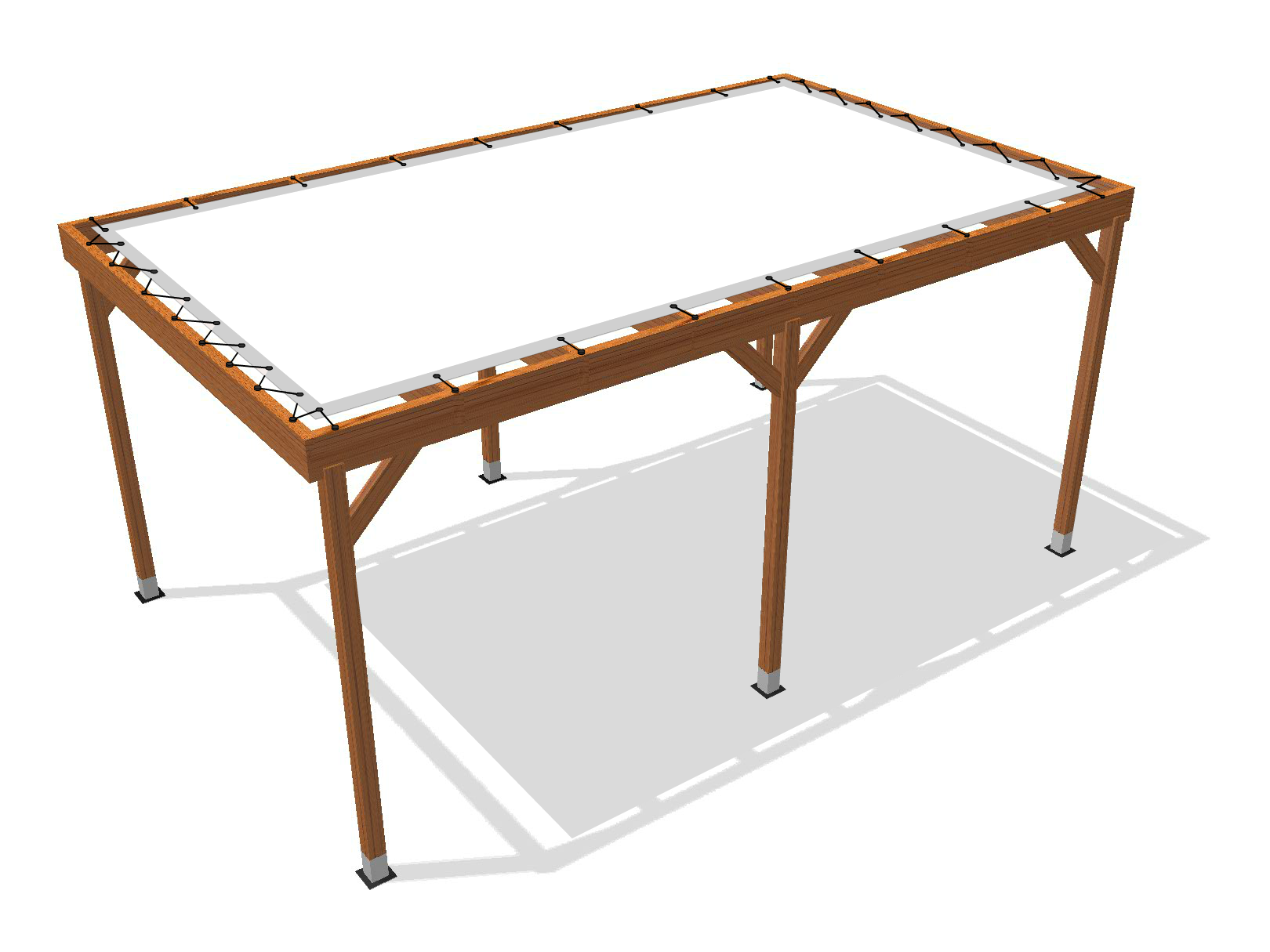 Bâche pour pergola bois sur pieds sans débord en Flexlight Lodge 6002 630gr/m² Blanc 20183