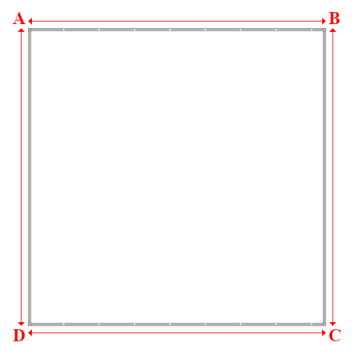 Bâche plate rectangle sur mesure en Membrane PVC 670gr/m² Blanc RAL 9016 - 5.00x5.00m