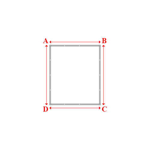 Bâche plate rectangle sur mesure en Membrane PVC 670gr/m² Blanc RAL 9016 - 1.70x2.00m