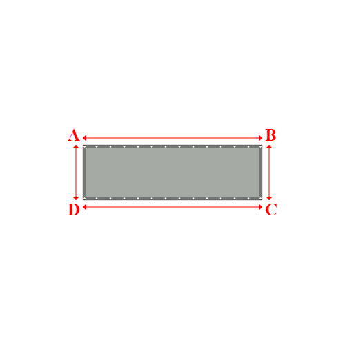 Bâche plate rectangle sur mesure en Membrane PVC 670gr/m² Gris clair RAL 7038 - 2.60x0.80m