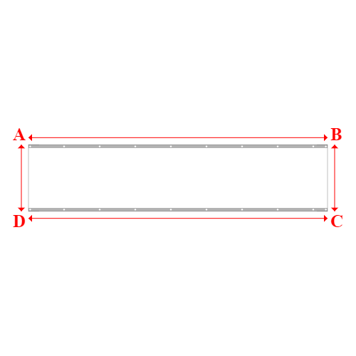 Bâche plate rectangle sur mesure en Membrane PVC 670gr/m² Blanc RAL 9016 - 4.50x1.00m