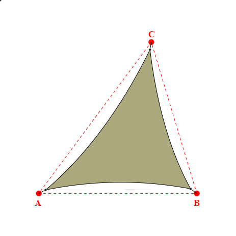 Voile d'ombrage triangle en Soltis Lounge 96 Tilleul 96-50848 - 5,69x5,68x6,86m