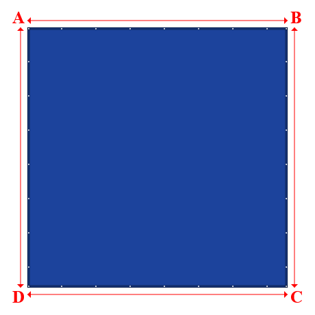 Bâche plate rectangle sur mesure en Membrane PVC 670gr/m² Bleu foncé RAL 5002 - 5.00x5.00m