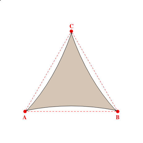 Voile d'ombrage triangle en Soltis Perform 92 Beige Sablé 92-2135 - 3,82x3,82x3,82m