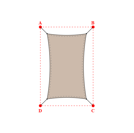 Voile d'ombrage rectangle en Soltis Lounge 96 Sandy beige 96-2135 - 1,49x2,49x1,49x2,49m
