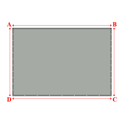 Bâche plate rectangle sur mesure en Membrane PVC 670gr/m² Gris clair RAL 7038 - 4.00x2.75m