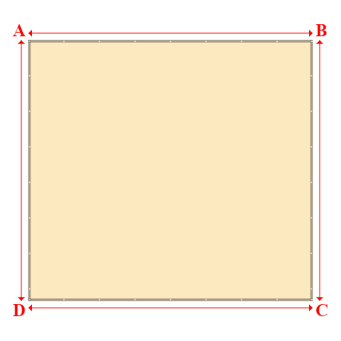 Bâche plate rectangle sur mesure en Membrane PVC 670gr/m² Beige ral 1015 - 6.00x5.50m