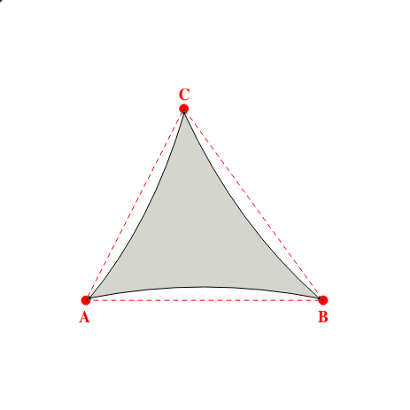 Voile d'ombrage triangle en Soltis Perform 92 Galet 92-2171 - 5,18x5,17x4,68m