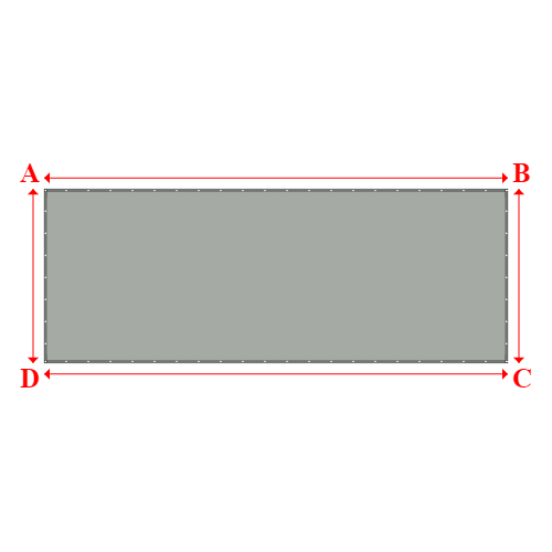 Bâche plate rectangle sur mesure en Membrane PVC 670gr/m² Gris clair RAL 7038 - 8.00x3.00m