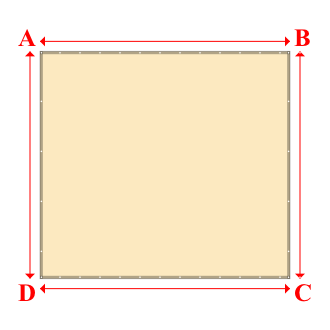 Bâche plate rectangle sur mesure en Membrane PVC 670gr/m² Beige ral 1015 - 4.40x4.00m