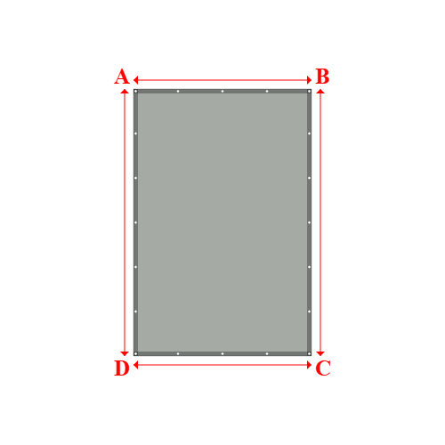 Bâche plate rectangle sur mesure en Membrane PVC 670gr/m² Gris clair RAL 7038 - 2.00x3.00m