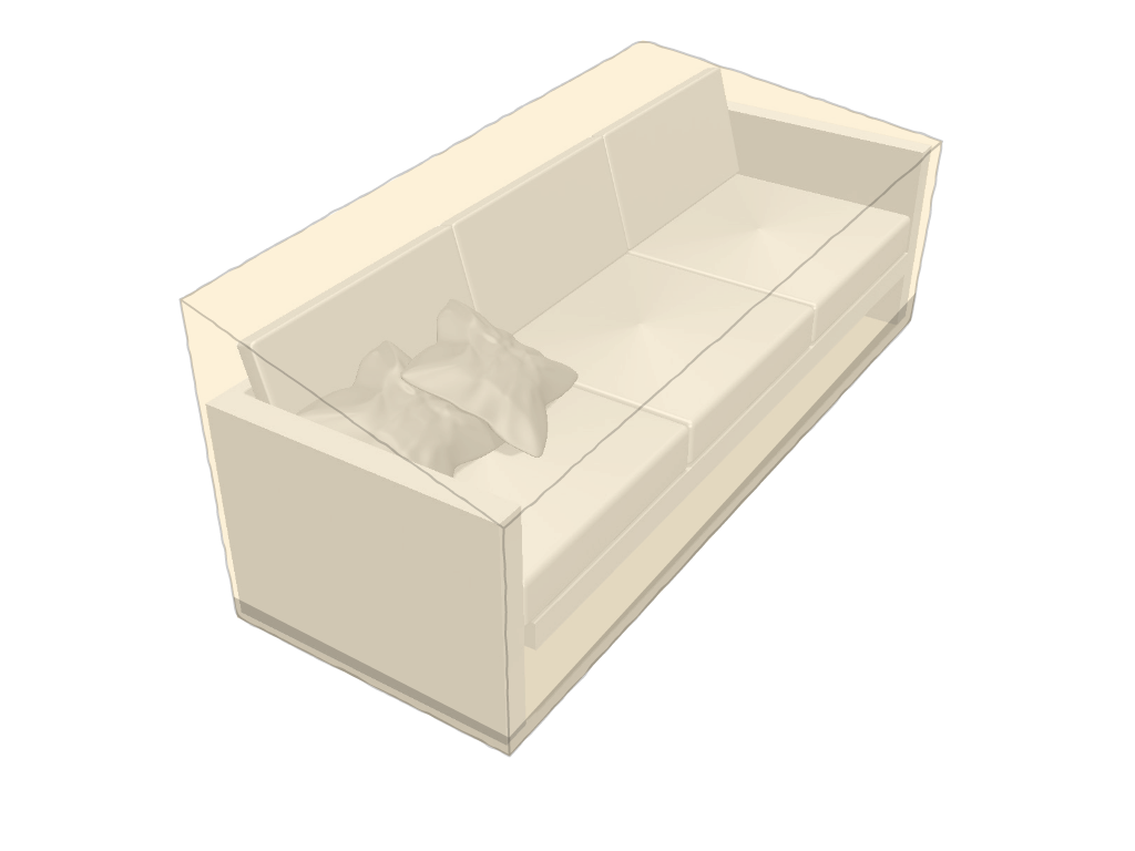 Canapé de jardin haut en Membrane PVC 670gr/m² Beige ral 1015