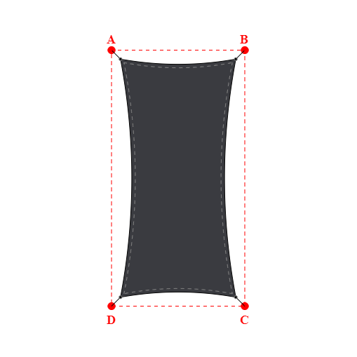 Voile d'ombrage rectangle en Soltis Perform 92 Anthracite 92-2047 - 3,29x6,79x3,29x6,79m