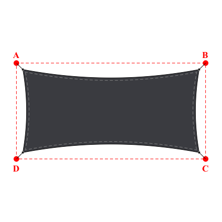 Voile d'ombrage rectangle en Soltis Perform 92 Anthracite 92-2047 - 6,99x3,29x6,99x3,29m