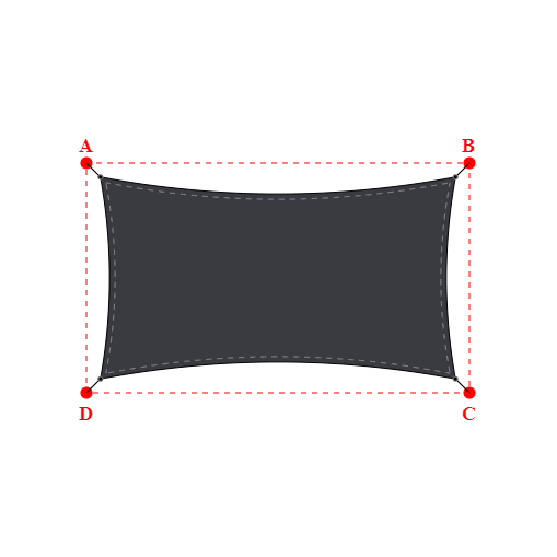 Voile d'ombrage rectangle en Soltis Perform 92 Anthracite 92-2047 - 6,49x3,69x6,49x3,69m