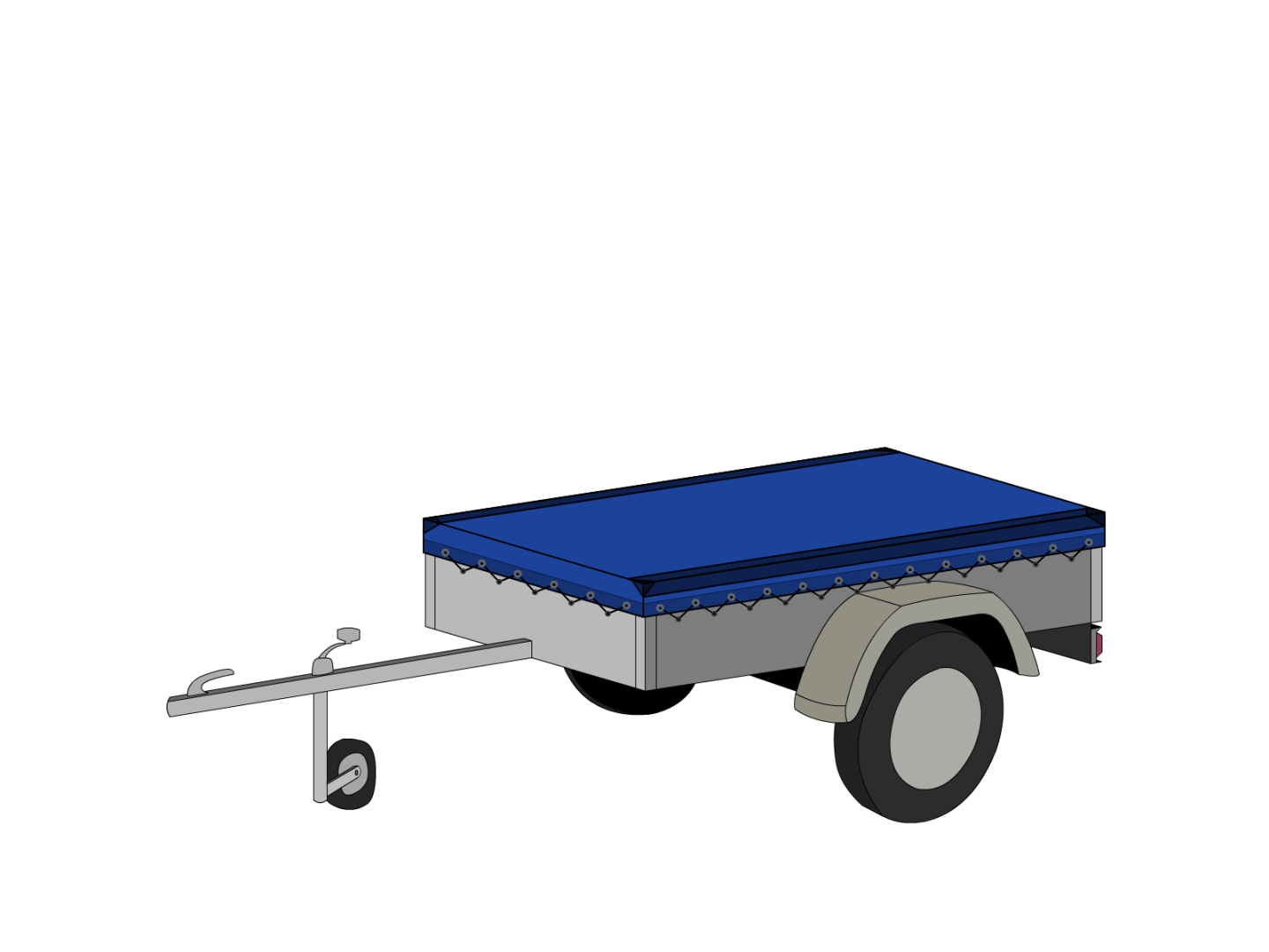 Bâche pour remorque bagagère Basse droite en Membrane PVC 670gr/m² Bleu foncé RAL 5002