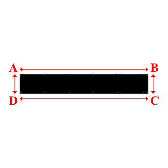 Bâche plate rectangle sur mesure en Membrane PVC 670gr/m² Noir RAL 9005 - 4.60x0.70m
