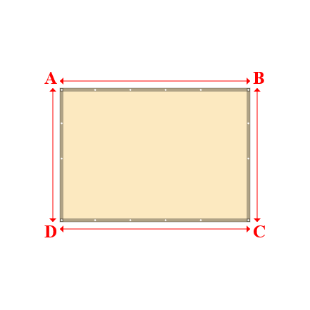 Bâche plate rectangle sur mesure en Membrane PVC 670gr/m² Beige ral 1015 - 2.70x1.90m