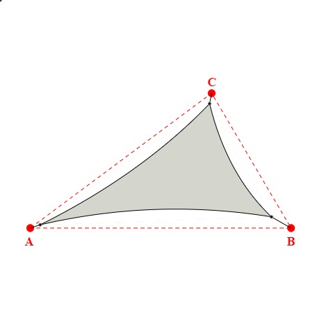 Voile d'ombrage triangle en Soltis Perform 92 Galet 92-2171 - 6,65x3,70x5,98m