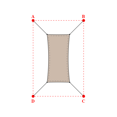 Voile d'ombrage rectangle en Soltis Lounge 96 Sandy beige 96-2135 - 0,89x1,89x0,89x1,89m