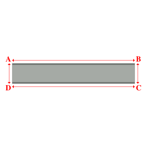 Bâche plate rectangle sur mesure en Membrane PVC 670gr/m² Gris clair RAL 7038 - 4.00x0.66m