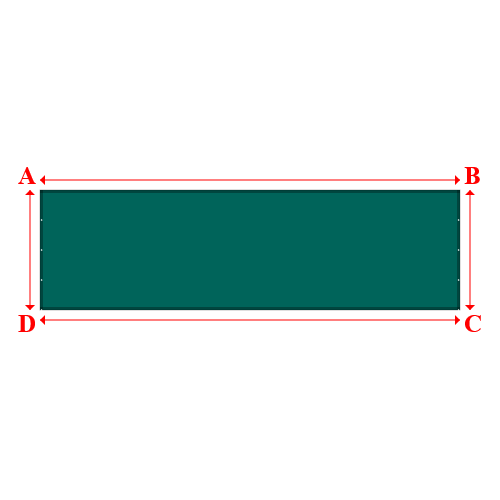 Bâche plate rectangle sur mesure en Membrane PVC 670gr/m² Vert industrie RAL 6026 - 7.00x2.00m