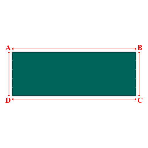 Bâche plate rectangle sur mesure en Membrane PVC 670gr/m² Vert industrie RAL 6026 - 7.00x2.50m
