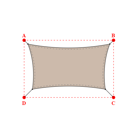 Voile d'ombrage rectangle en Soltis Lounge 96 Sandy beige 96-2135 - 5,49x3,03x4,89x3,03m