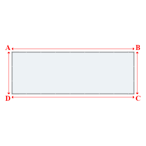 Bâche plate rectangle sur mesure en Toile PVC 530 gr/m² - ignifugée M1, toile PVC Etanche Blanc - 6.50x2.25m