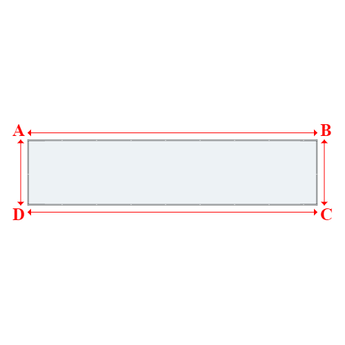 Bâche plate rectangle sur mesure en Toile PVC 530 gr/m² - ignifugée M1, toile PVC Etanche Blanc - 9.95x2.25m