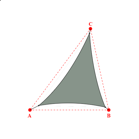 Voile d'ombrage triangle en Soltis Perform 92 Vert de gris 92-51179 - 4,43x5,03x5,89m