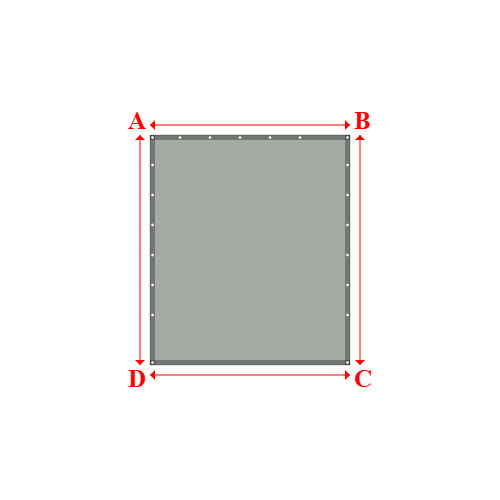 Bâche plate rectangle sur mesure en Membrane PVC 670gr/m² Gris clair RAL 7038 - 2.00x2.30m
