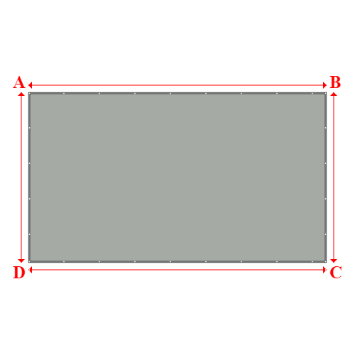 Bâche plate rectangle sur mesure en Membrane PVC 670gr/m² Gris clair RAL 7038 - 7.00x4.00m