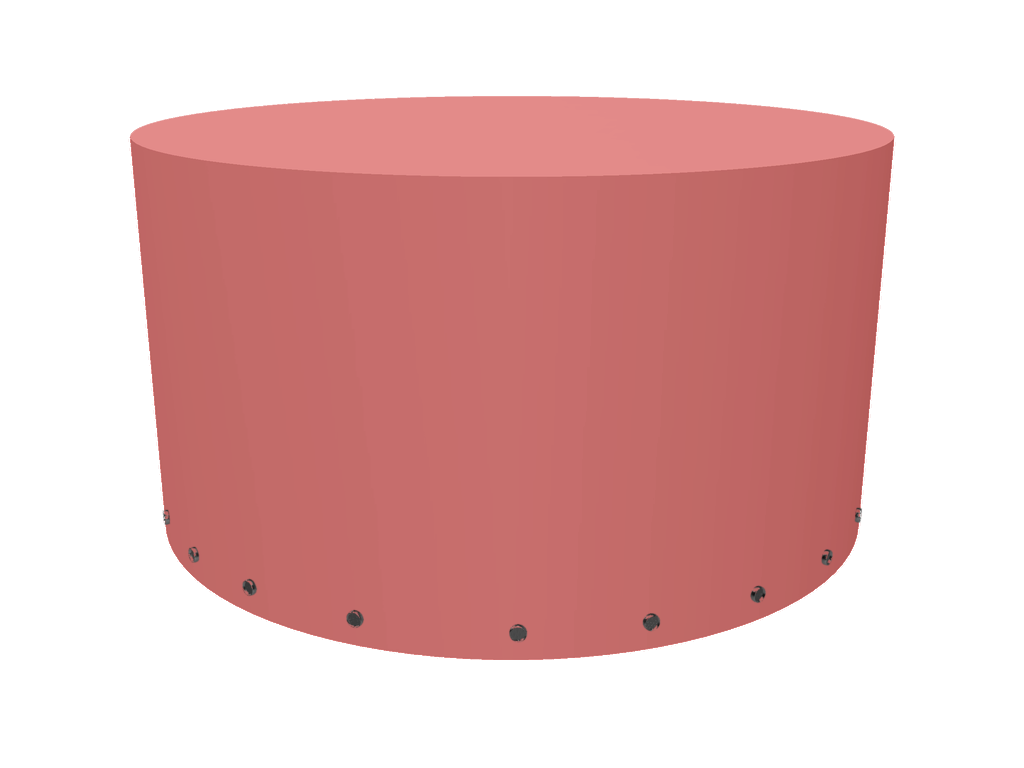 Housse Ronde en Membrane PVC 670gr/m² Rouge RAL 3002