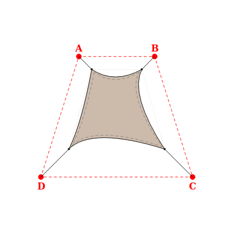 Voile d'ombrage trapèze en Soltis Lounge 96 Sandy beige 96-2135 - 0,99x1,69x1,89x1,69m