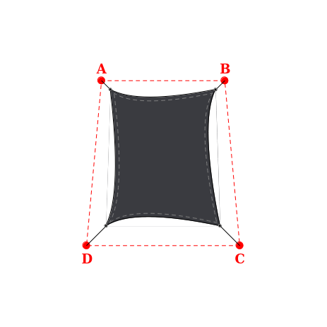 Voile d'ombrage trapèze en Soltis Perform 92 Anthracite 92-2047 - 2,98x3,88x3,23x3,88m